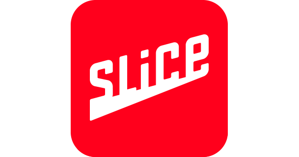 A red square with the word slice in white