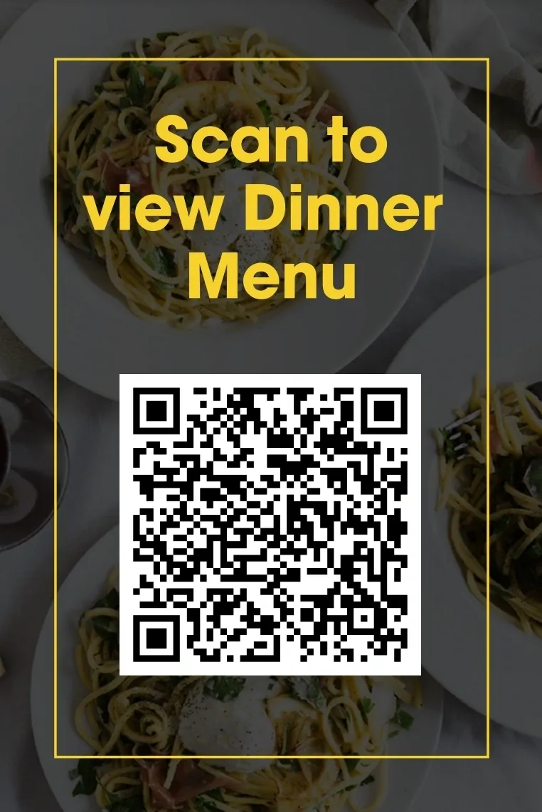 A qr code for the scan to view dinner menu.